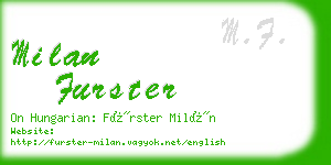milan furster business card